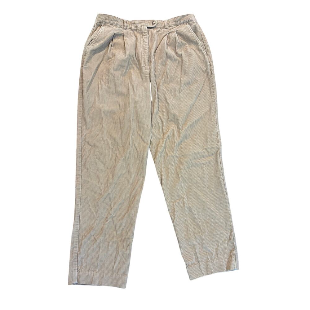 David Brooks/Talbots Corduroy Pant Women Sz 16/ 34x27 Long Gray High-Rise Cotton